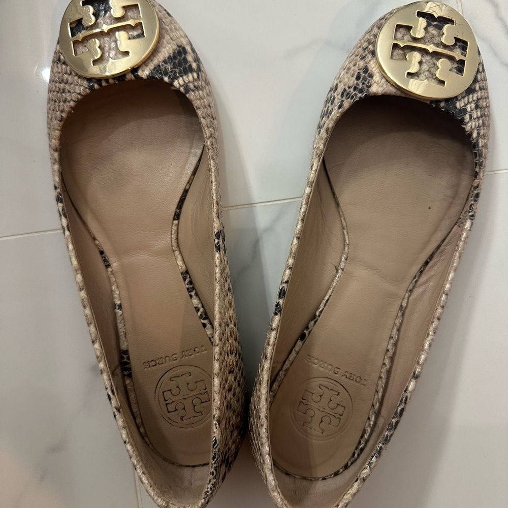 Tory Burch Gold and Tan Women's Flats